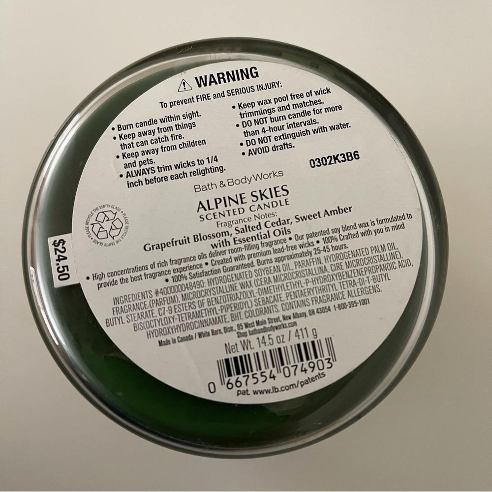 Bath & Body Works Alpine Skies Three Wick Scented Candle - Picture 6 of 9